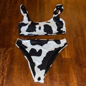 Cow Print Bikini Set